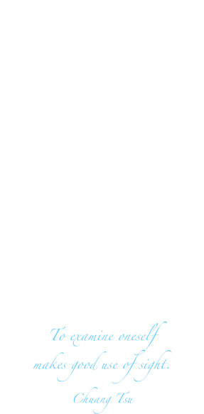exploring & expanding
insight
with
inner space
photography

an
online
tuition
adventure

Beginning
Fall 2006





To examine oneself 
makes good use of sight.
Chuang Tsu